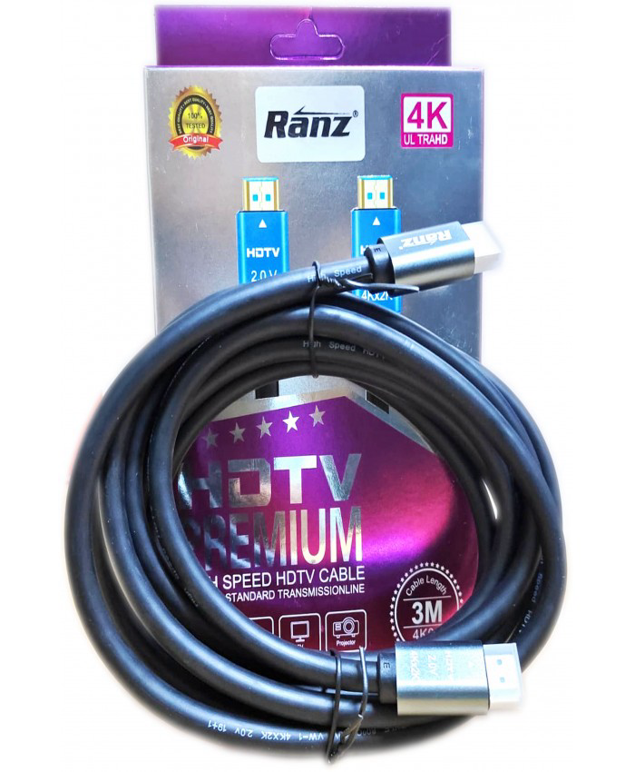 RANZ HDMI TO HDMI (MALE TO MALE) 3M 4K2K